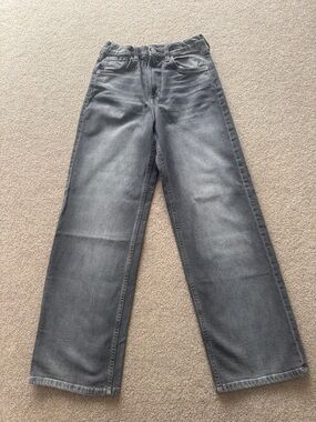 H&M Wide-Leg High-Waist Gray Jeans